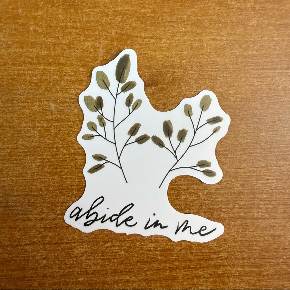 Leafy Sticker‎ with Script Text